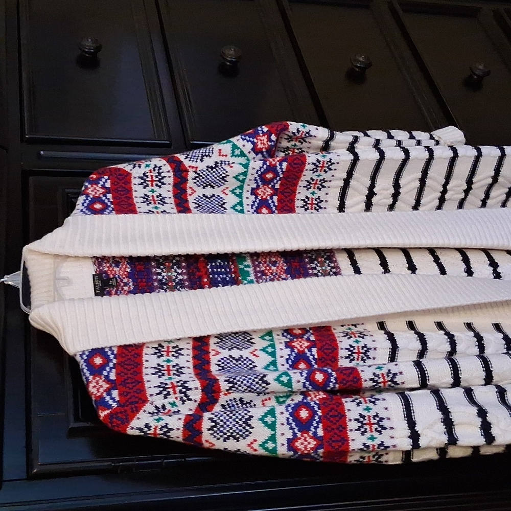 Talbots Large Petite Winter Patterned Cardigan Sw… - image 2